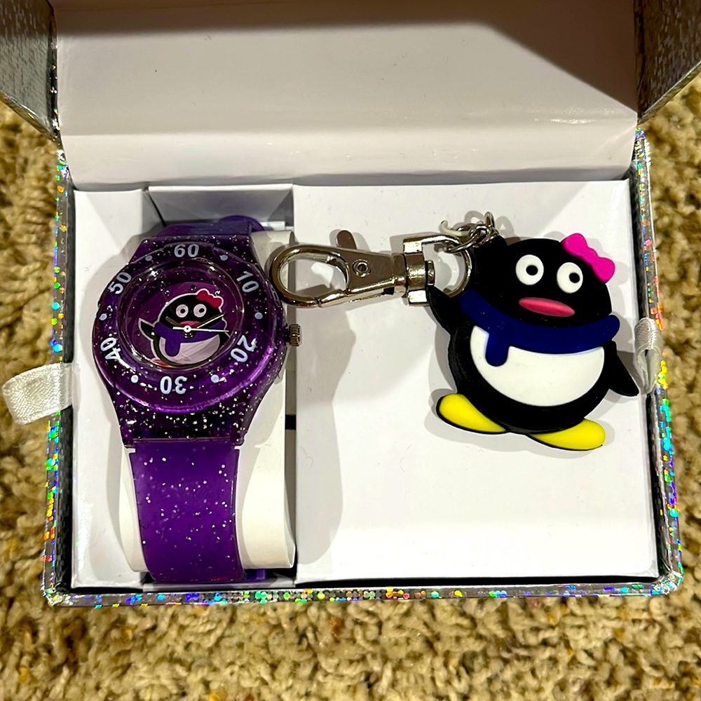 NIB penguin watch and keychain